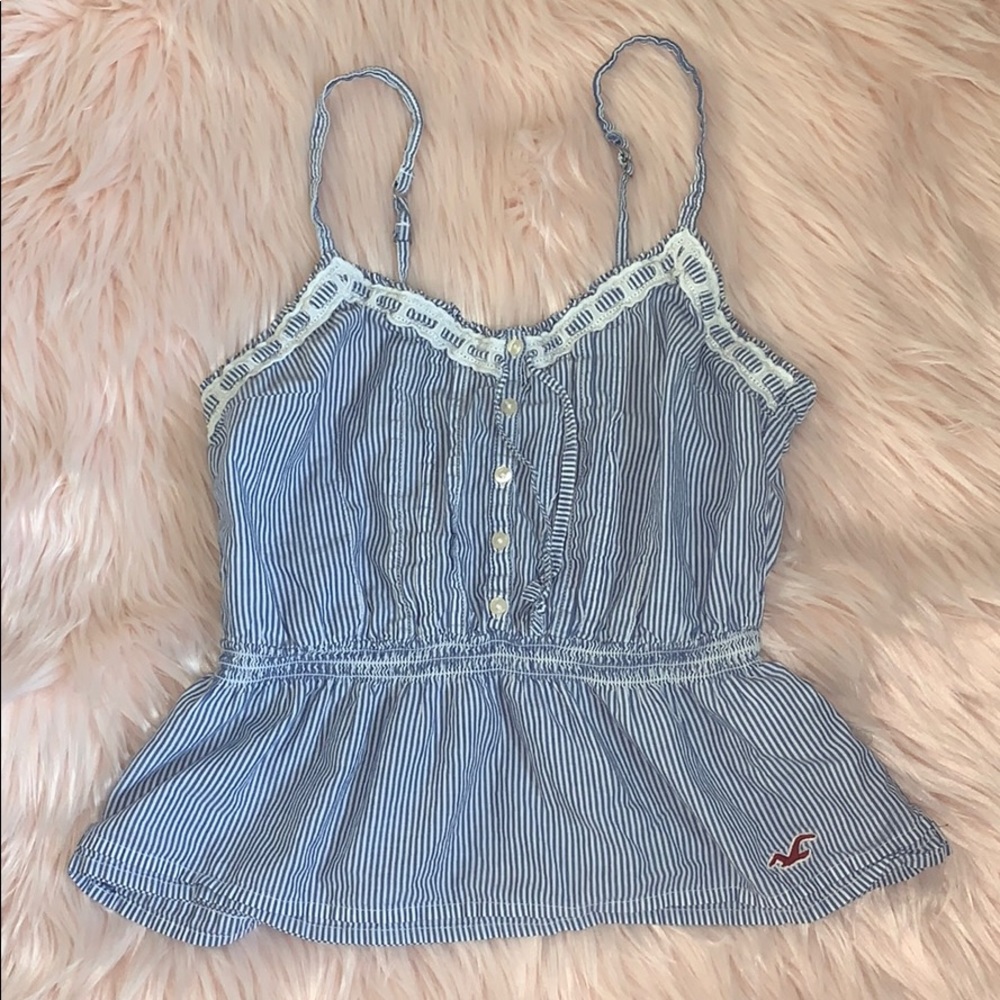 💙 Hollister Peplum Blue Blouse 🦋